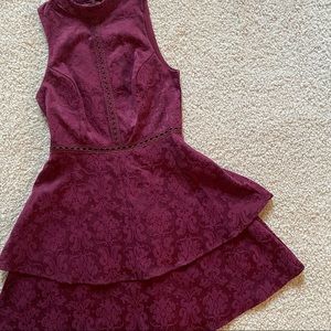 Burgundy Plum Brocade Tapestry Dress XS | NWOT